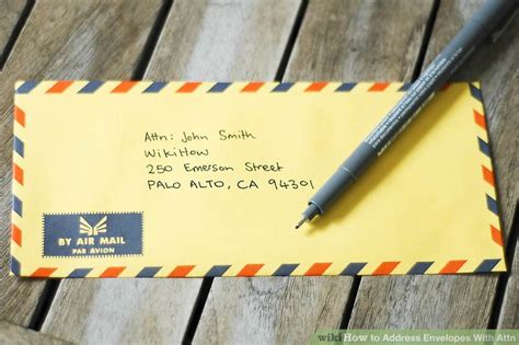 where to put attention line on envelope.